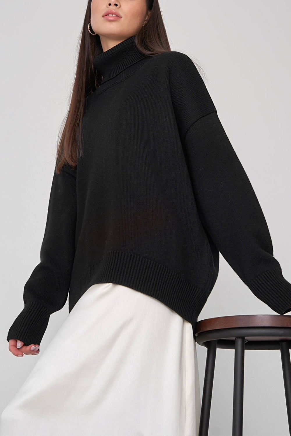 Marian Maglione Donna Oversize a Collo Alto – Pullover Invernale Morbido Vestibilità Relax