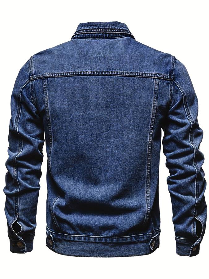 Bodhi Pánská džínová bunda – Slim Fit džínová bunda s elastanem a zapínáním na knoflíky