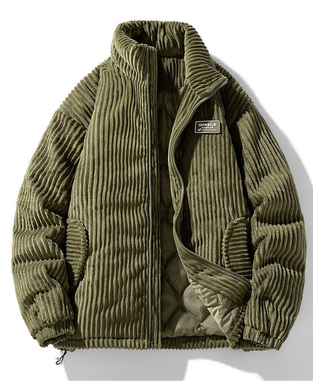 Vion Geacă Bărbați din Catifea Canelată – Jachetă Caldă Slim Fit cu Design Elegant și Modern