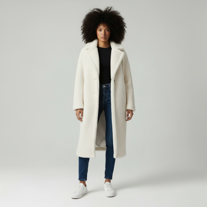 Isabel Cappotto Teddy Damen – Lange Fleecejacke mit elegantem und weichem Design