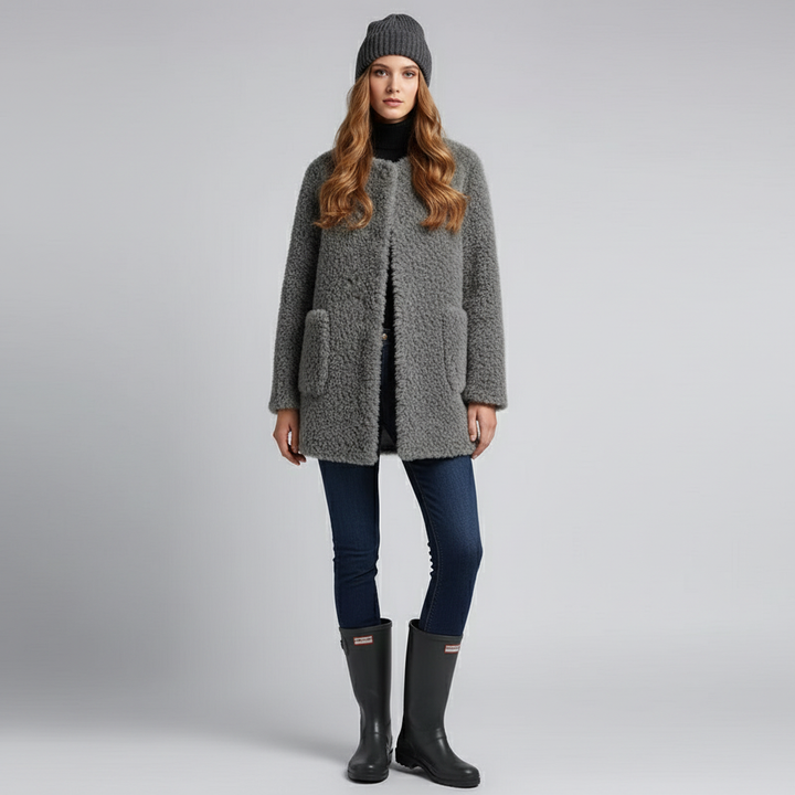 Joy Cappotto Donna Teddy Morbido – Faux Fur, Vestibilità Rilassata & Tasche Frontali