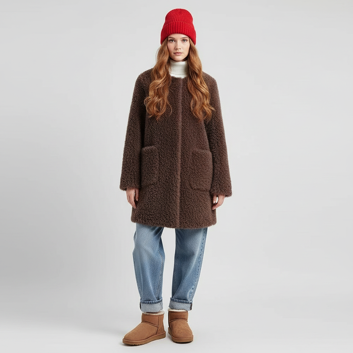 Joy Cappotto Donna Teddy Morbido – Faux Fur, Vestibilità Rilassata & Tasche Frontali