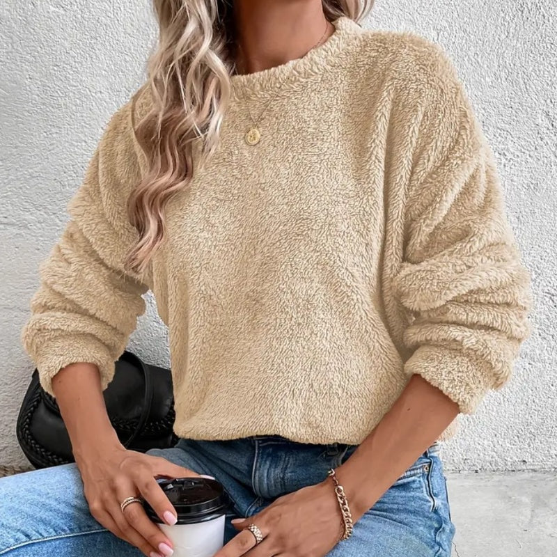 Vivian Maglione Fleece Donna – Pullover Morbido e Caldo con Vestibilità Ampia e Stile Casual