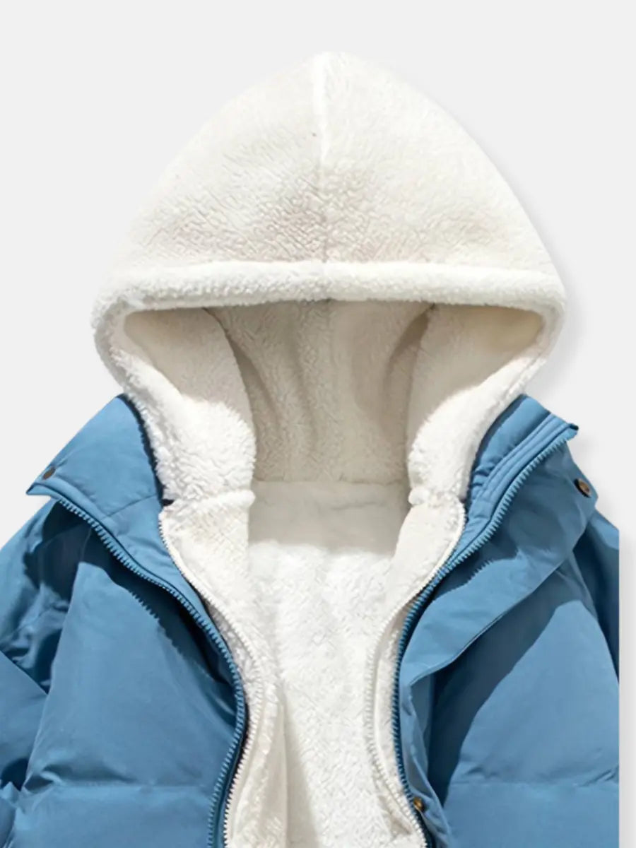 Patricia Giacca Winter Damen Steppjacke – Warmer Mantel mit Verstellbarer Kapuze und Taschen