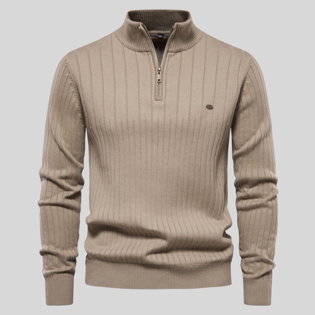 Maglione Lavorato A Maglia Da Uomo Con Mezza Zip | Invernale