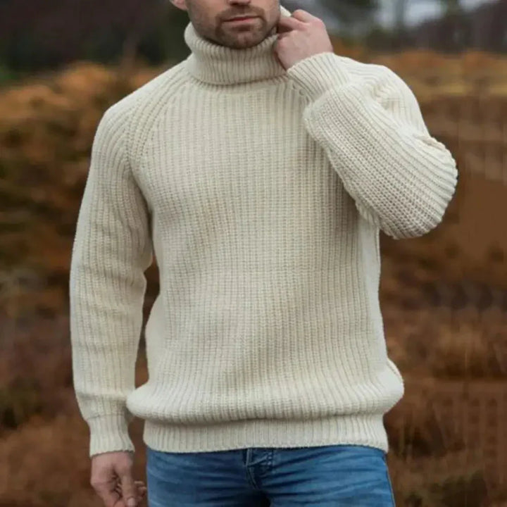 Noah Maglione Bărbați cu Guler Înalt din Tricot Gros – Cald, Respirabil & Stil Modern