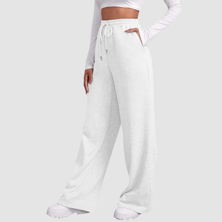 Pantaloni largi de trening pentru femei | Talie înaltă