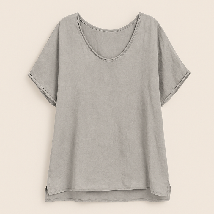 Adèle | Bluza Oversize cu Decolteu în V pentru Femei | Mâneci Scurte