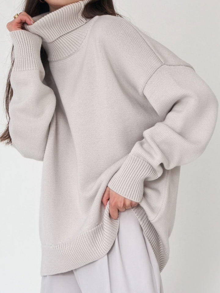 Marian Maglione Donna Oversize a Collo Alto – Pullover Invernale Morbido Vestibilità Relax
