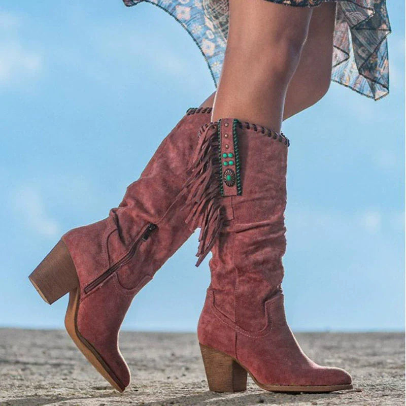 Boho női cowboy csizmák | Vádlinál