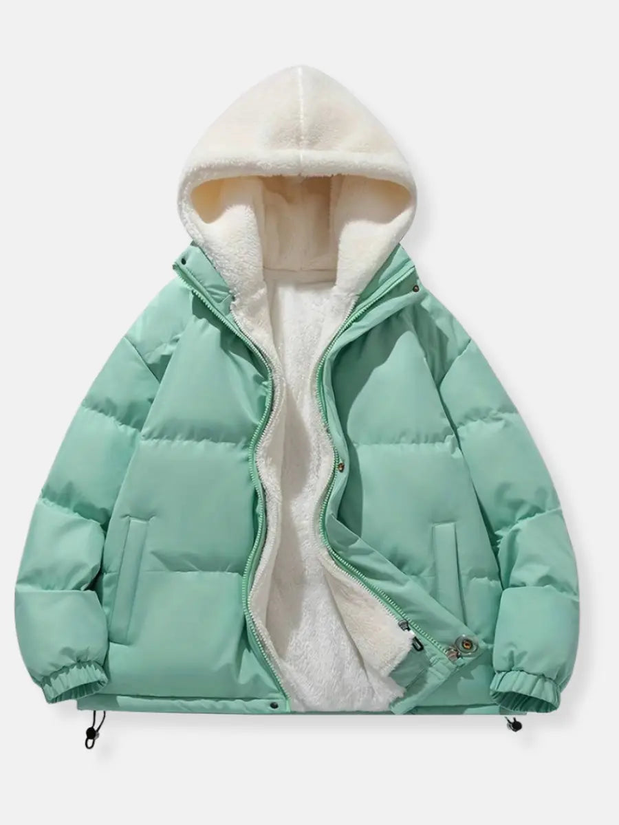 Patricia Giacca Winter Damen Steppjacke – Warmer Mantel mit Verstellbarer Kapuze und Taschen
