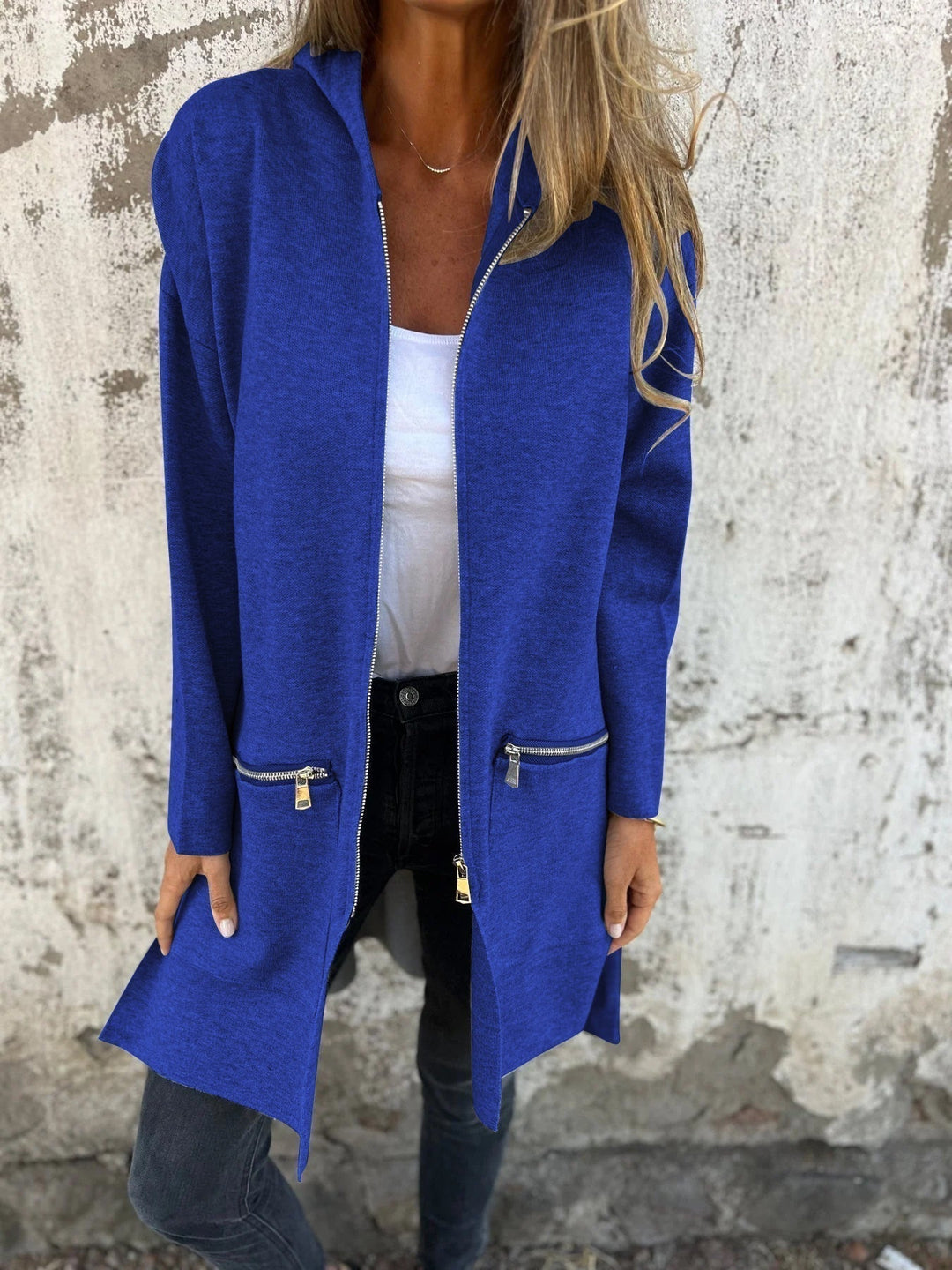 Cardigan lung damă | Culoare uni