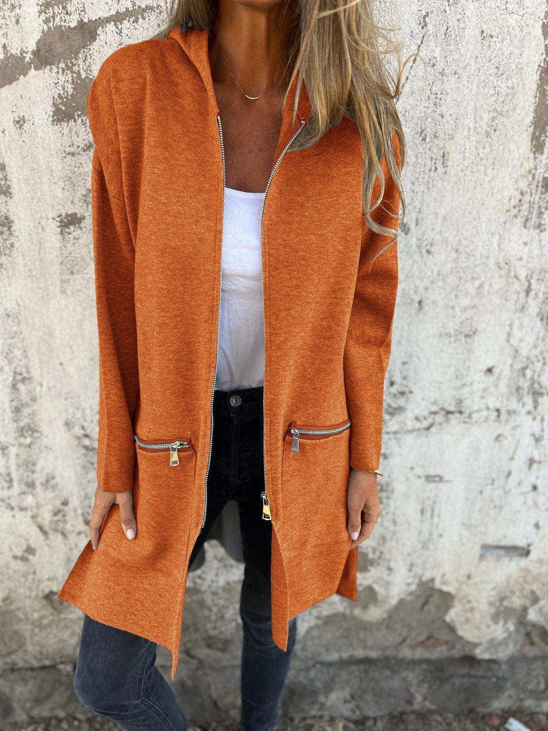 Cardigan lung damă | Culoare uni