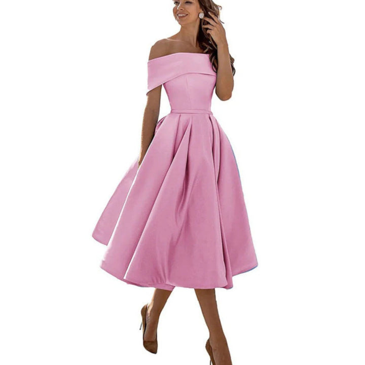 Amira | Rochie de cocktail cu umeri goi pentru femei | Midi