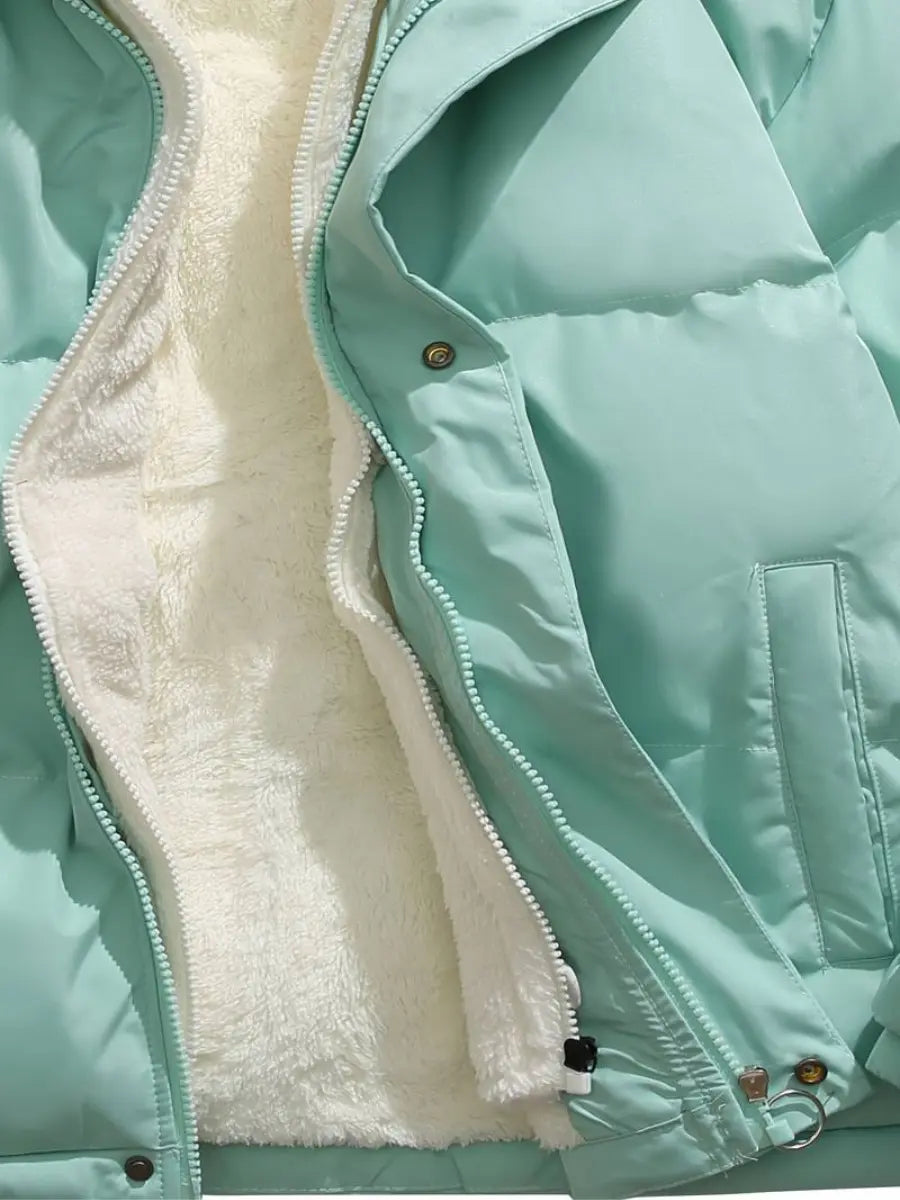 Patricia Giacca Winter Damen Steppjacke – Warmer Mantel mit Verstellbarer Kapuze und Taschen
