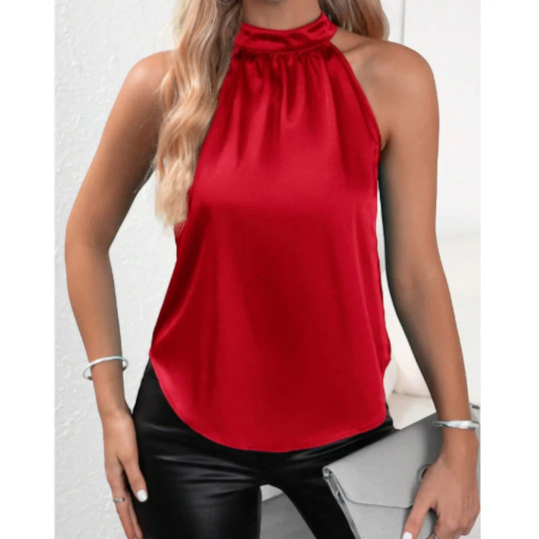 Amanda | Bluza de vară cu guler halter pentru femei | Fără mâneci