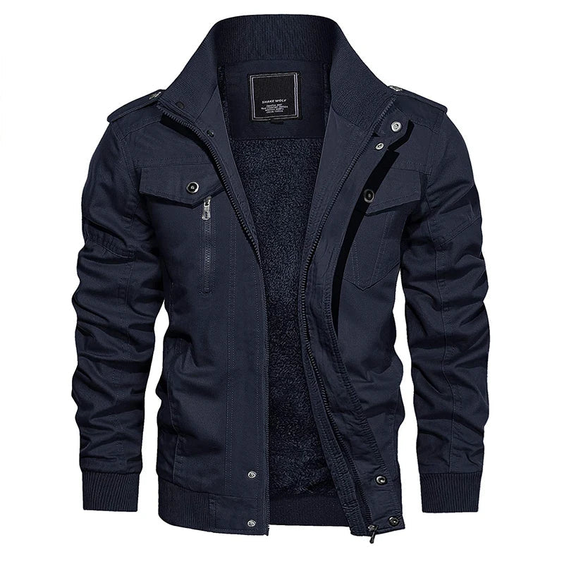 Johan Bomber Herren – Winterjacke mit Stehkragen und Wärmender Fütterung