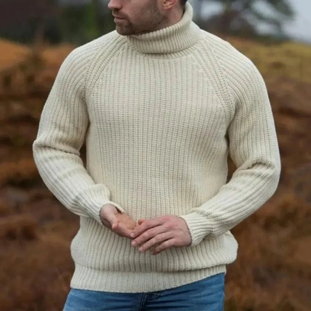Noah Maglione Bărbați cu Guler Înalt din Tricot Gros – Cald, Respirabil & Stil Modern