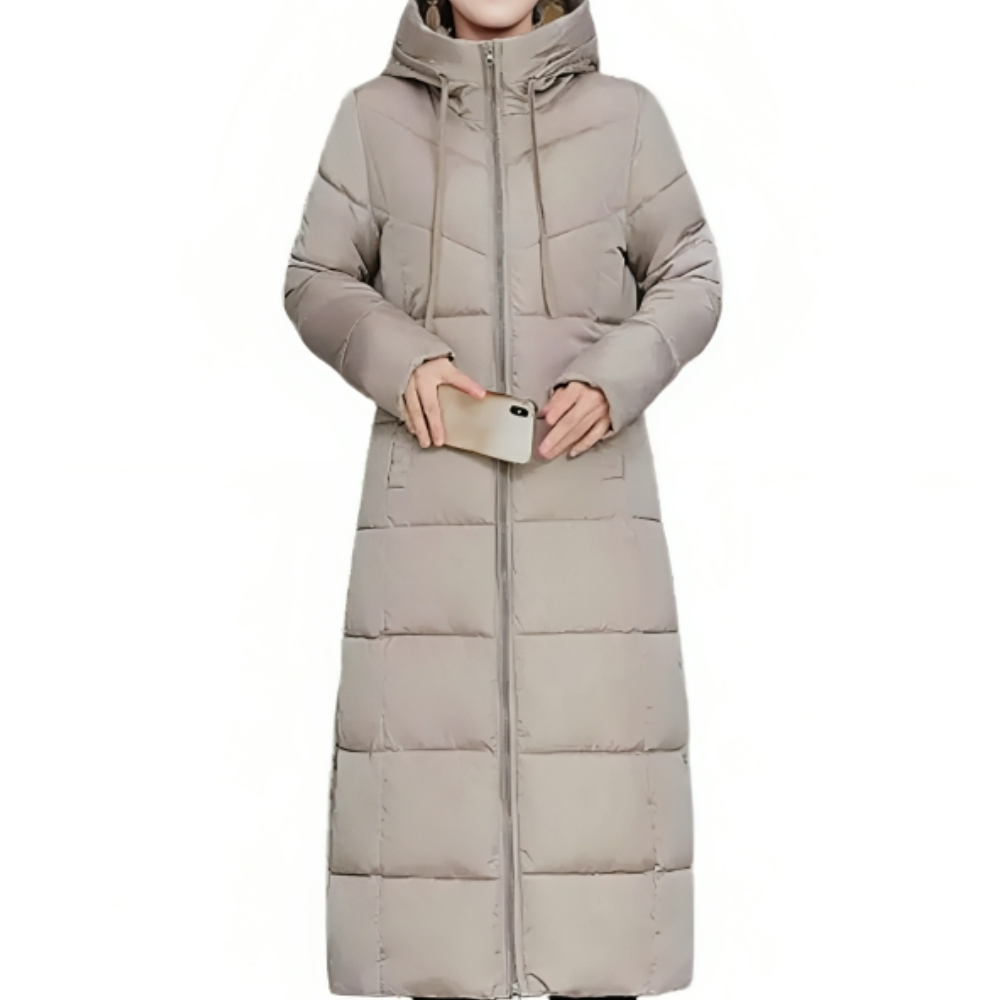 Cassandra Wintermantel Lang Damen Gepolstert mit Kapuze – Warm, Elegant und Funktional