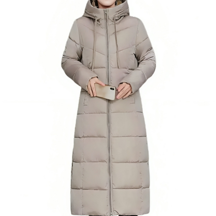 Cassandra Wintermantel Lang Damen Gepolstert mit Kapuze – Warm, Elegant und Funktional