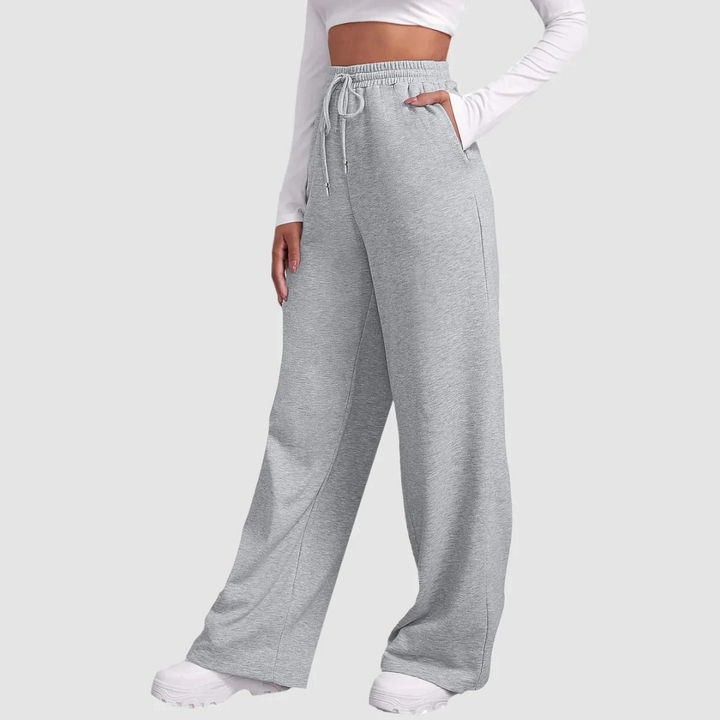 Pantaloni largi de trening pentru femei | Talie înaltă