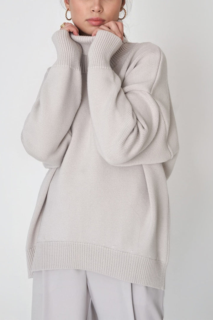 Marian Maglione Donna Oversize a Collo Alto – Pullover Invernale Morbido Vestibilità Relax