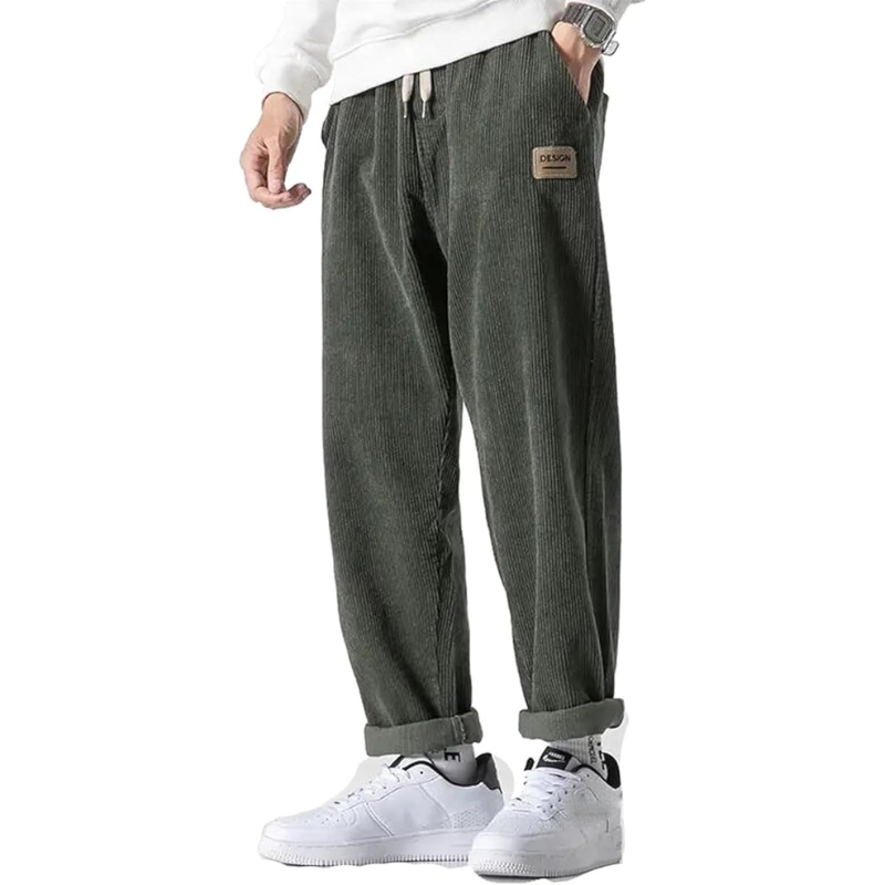 Pantaloni din catifea cu dungi pentru bărbați | Oversize