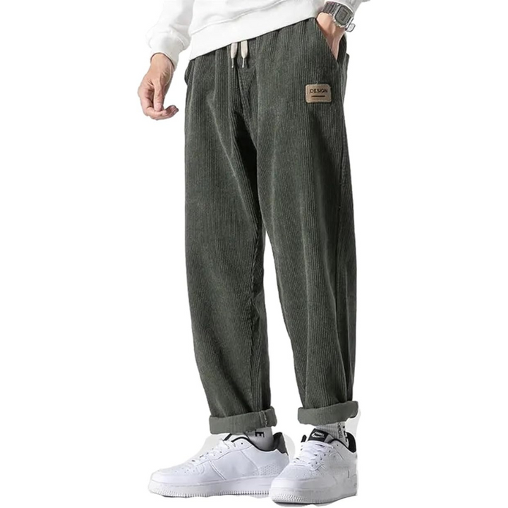 Pantaloni din catifea cu dungi pentru bărbați | Oversize