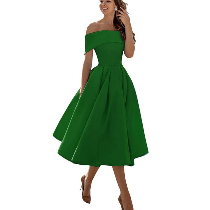 Amira | Rochie de cocktail cu umeri goi pentru femei | Midi