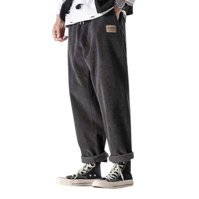 Pantaloni din catifea cu dungi pentru bărbați | Oversize