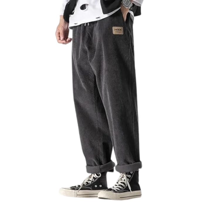 Pantaloni din catifea cu dungi pentru bărbați | Oversize