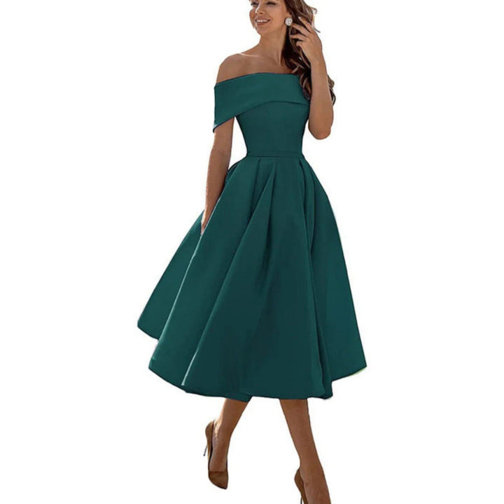 Amira | Rochie de cocktail cu umeri goi pentru femei | Midi