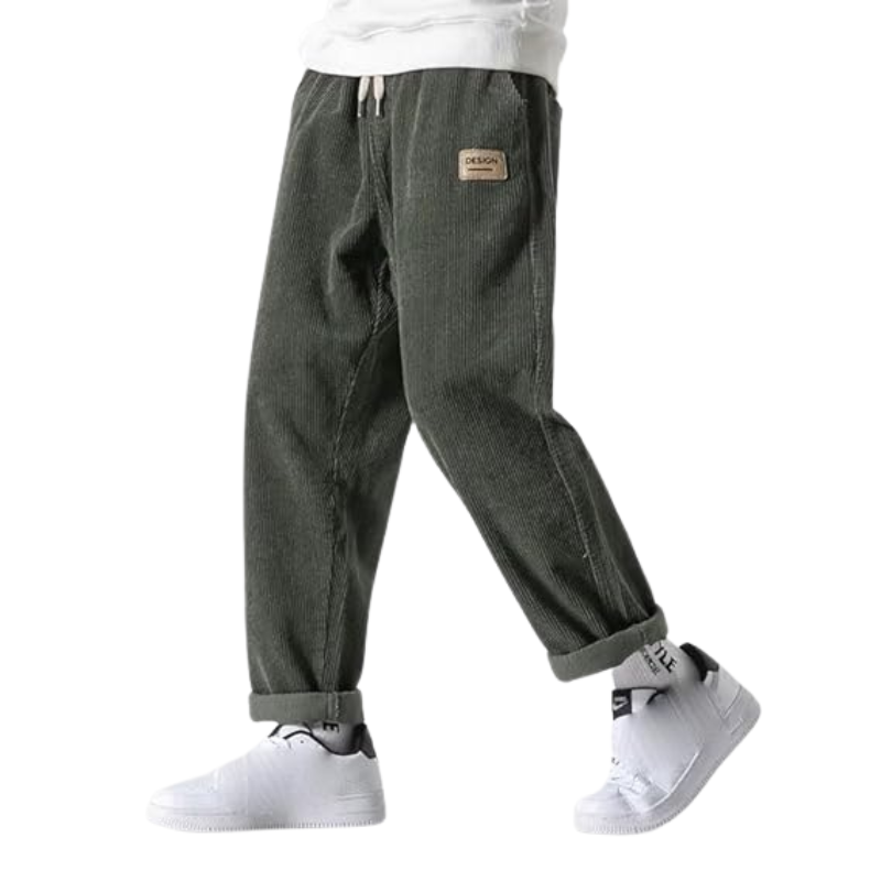 Pantaloni din catifea cu dungi pentru bărbați | Oversize