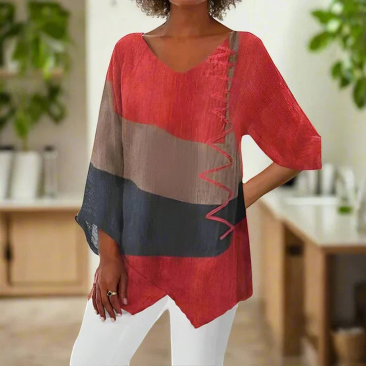 Calista | Blusa Casual con Escote en V para Mujer | Manga Larga