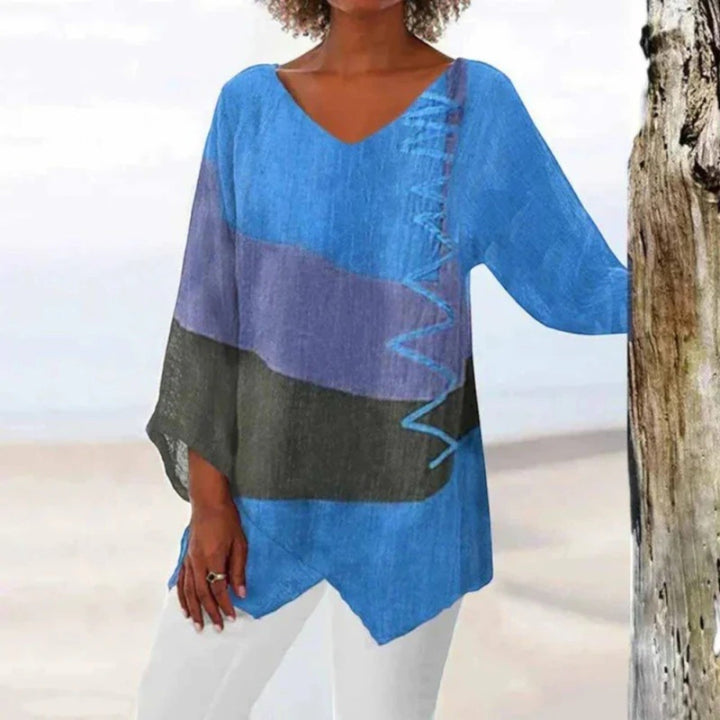 Calista | Blusa Casual con Escote en V para Mujer | Manga Larga