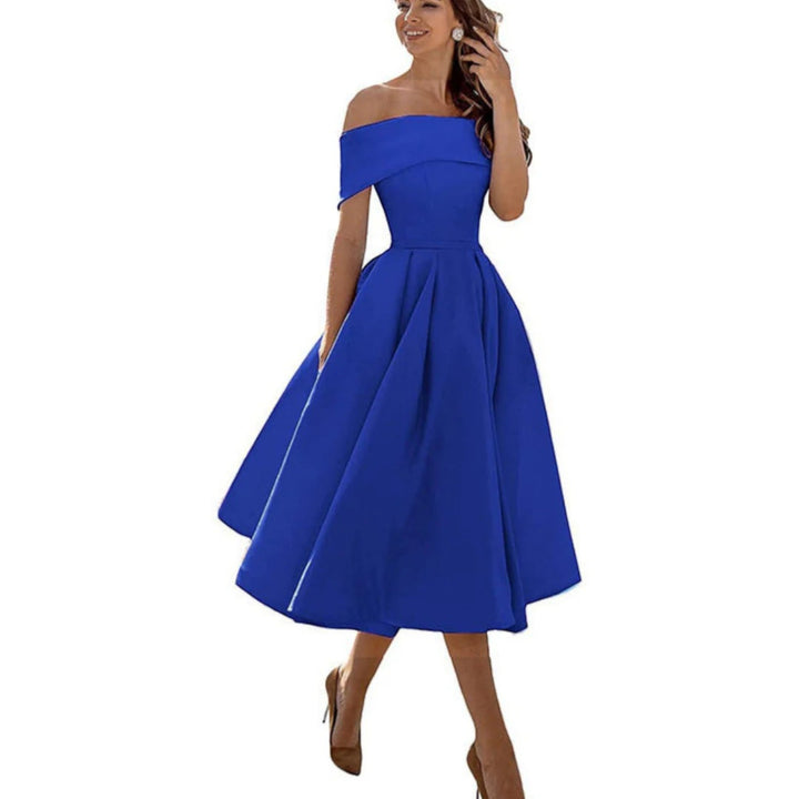 Amira | Rochie de cocktail cu umeri goi pentru femei | Midi
