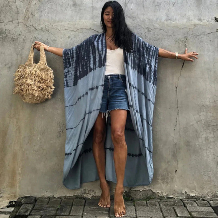 Copri kimono cu imprimeu tie-dye pentru femei