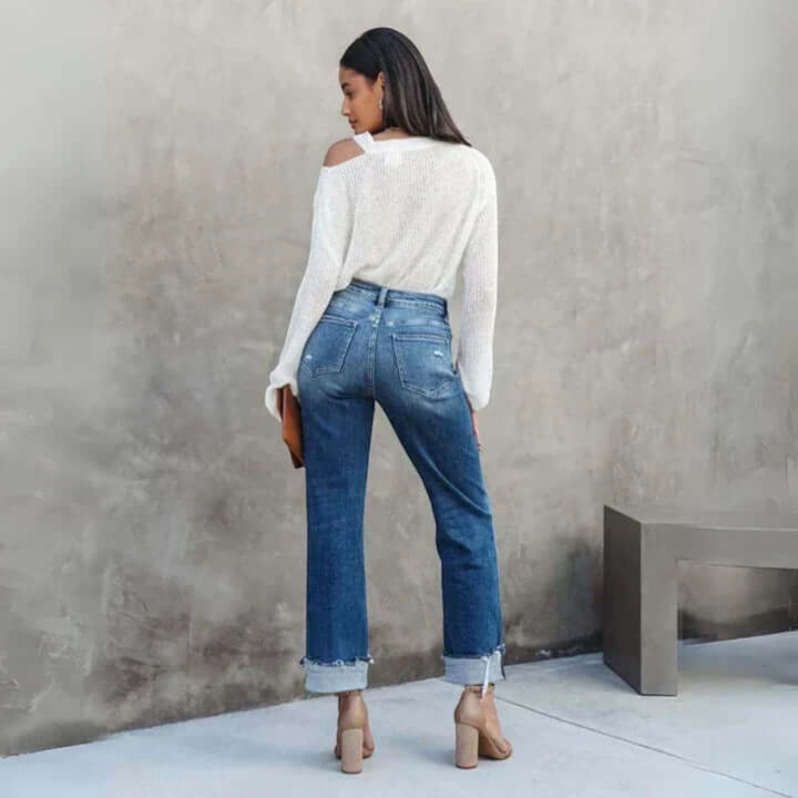 Anaëlle | Blugi Alla Moda pentru Femei | Talie Înaltă