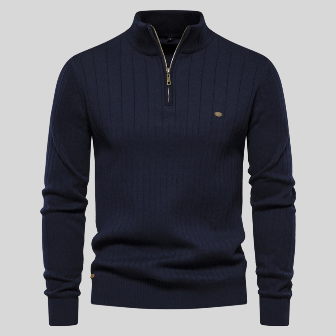 Maglione Lavorato A Maglia Da Uomo Con Mezza Zip | Invernale