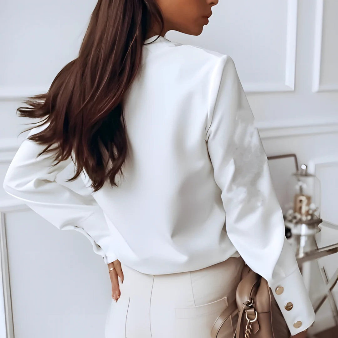 Indira | Camisa elegante con cuello alto para mujer | Manga larga