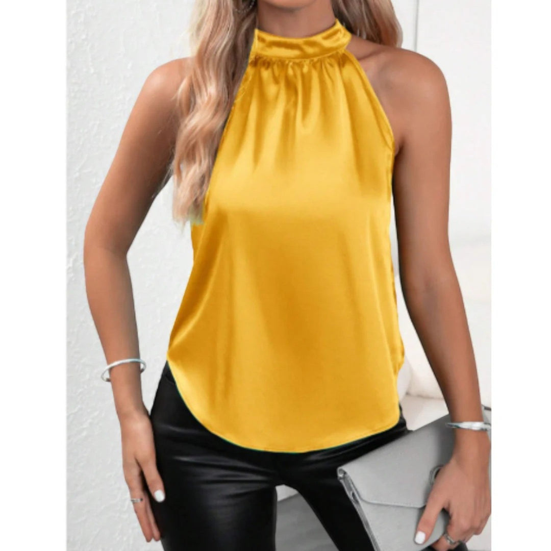 Amanda | Bluza de vară cu guler halter pentru femei | Fără mâneci