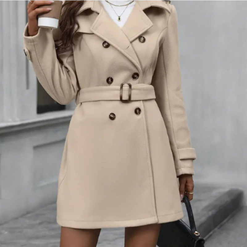 Charlotte Donna Trench Classico Dwurzędowy – Elegancki Płaszcz z Regulowanym Paskiem