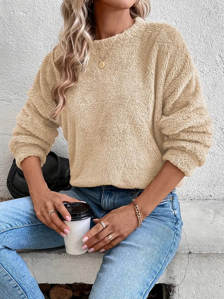 Vivian Maglione Fleece Donna – Pullover Morbido e Caldo con Vestibilità Ampia e Stile Casual