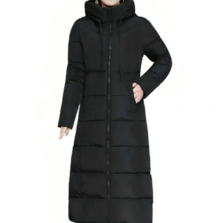 Cassandra Wintermantel Lang Damen Gepolstert mit Kapuze – Warm, Elegant und Funktional