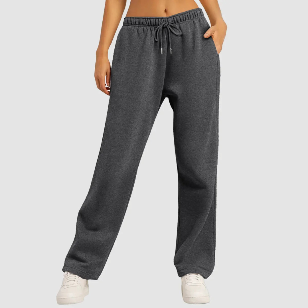 Pantaloni largi de trening pentru femei | Talie înaltă