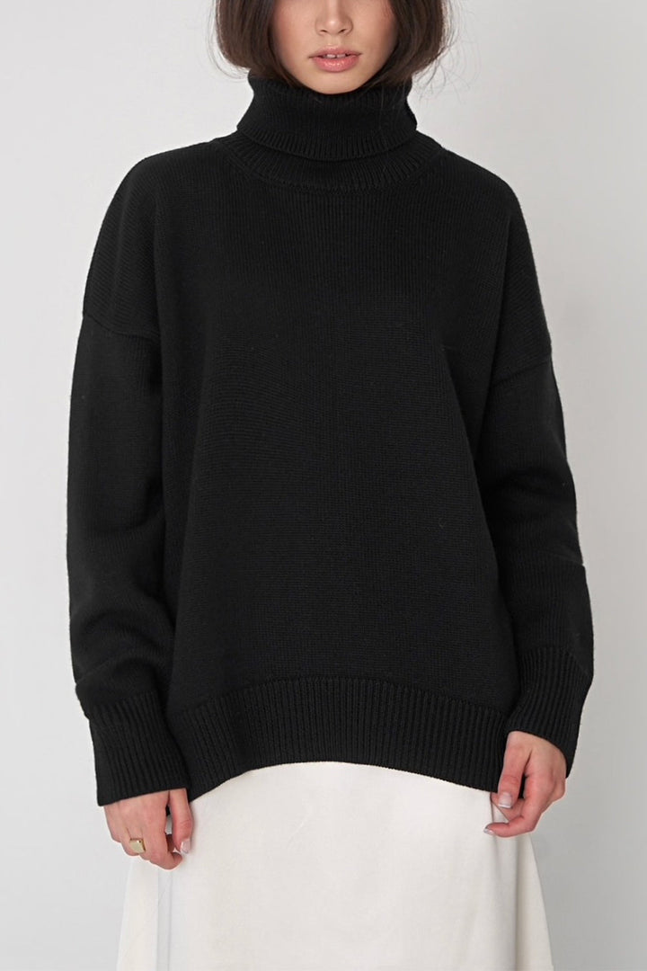 Marian Maglione Donna Oversize a Collo Alto – Pullover Invernale Morbido Vestibilità Relax
