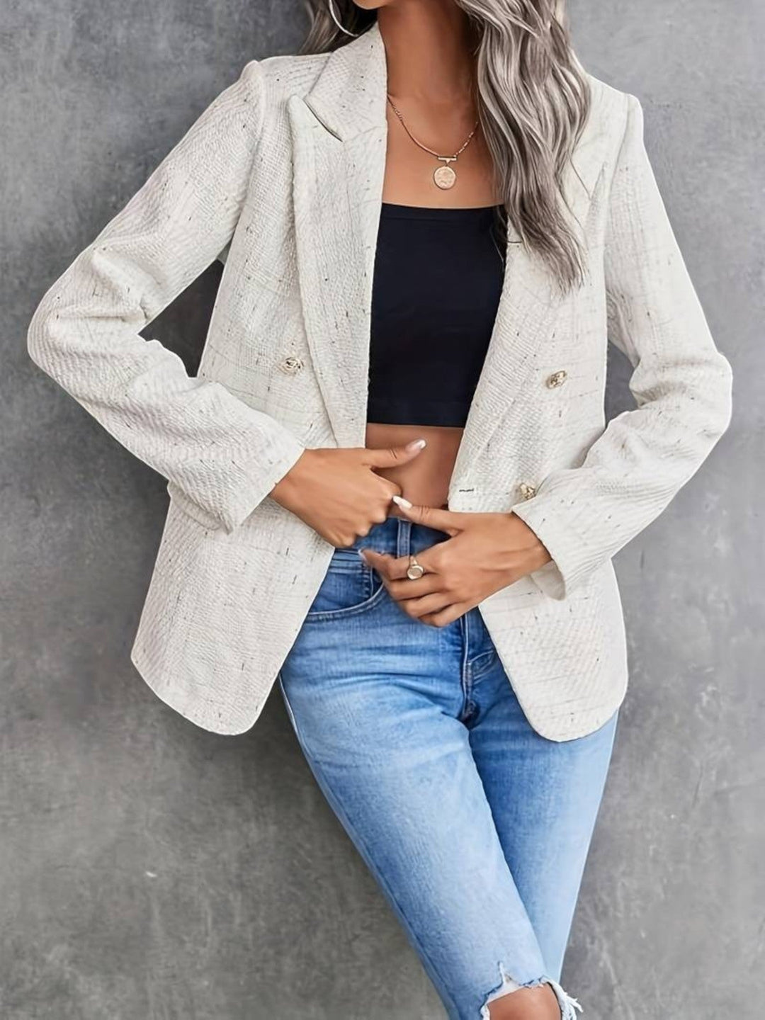 Blazer for dame med knapper | Langermet