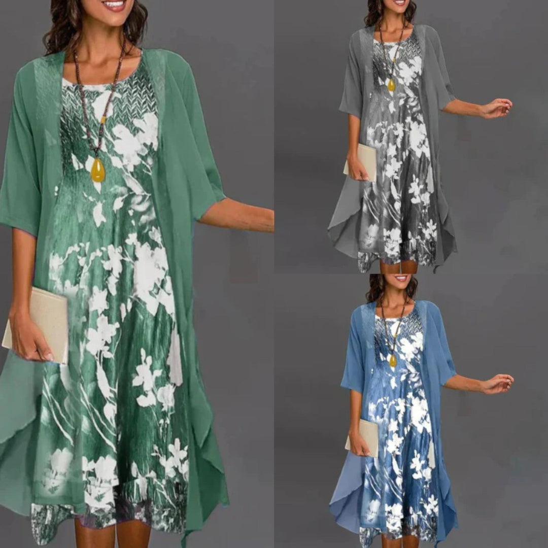 Maëlle | Rochie elegantă florală pentru femei cu blazer | Mini