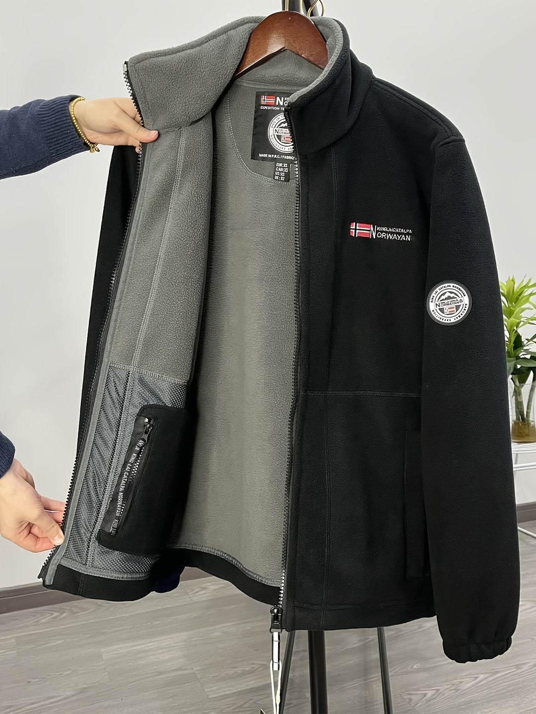 Jachetă din fleece pentru bărbați pentru exterior | Cu guler