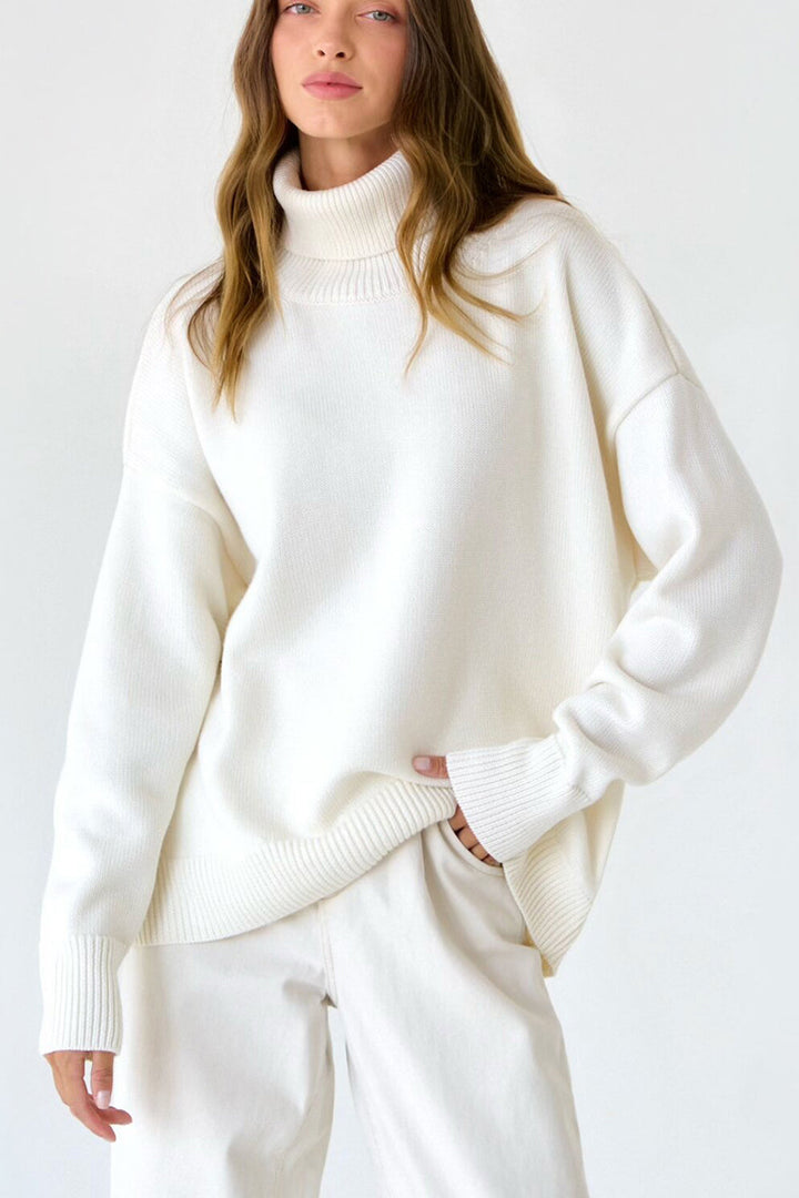 Marian Maglione Donna Oversize a Collo Alto – Pullover Invernale Morbido Vestibilità Relax